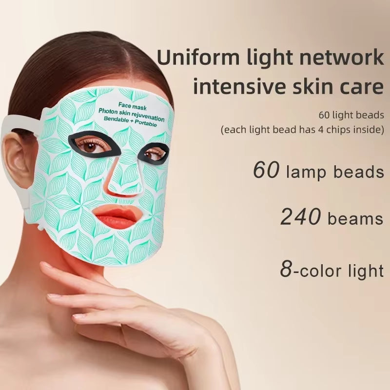 Revitalize Your Skin: 8-Color LED Facial Mask for Anti-Aging, Rejuvenation, and Radiant Beauty